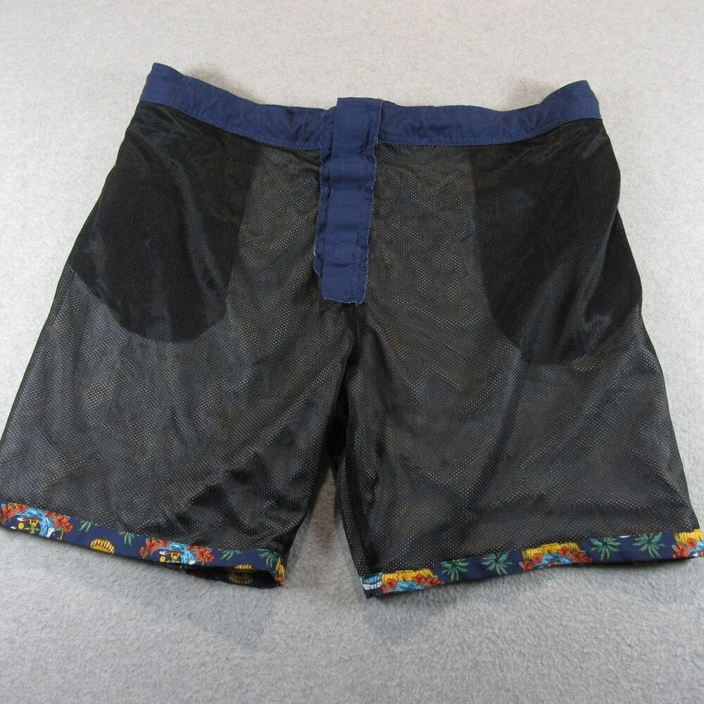 Section 119 Mens Grateful Dead‎ Swim Trunks 42 x 12 Blue Allover Skull Surf Bear